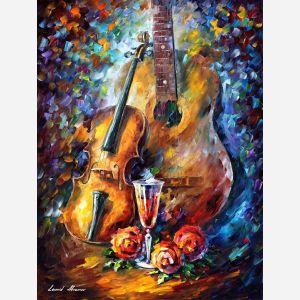 Large oil painting, art oil painting, guitar painting